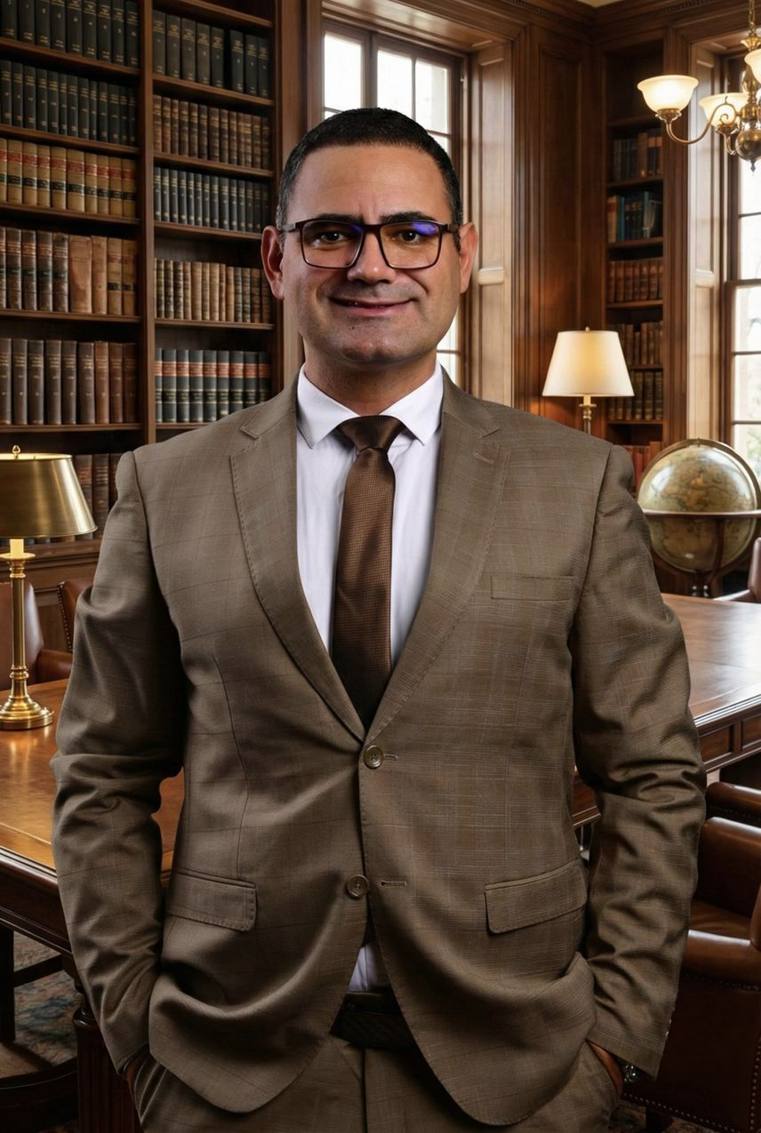 Prof. Felipe Dalenogare Alves em uma biblioteca jurídica
